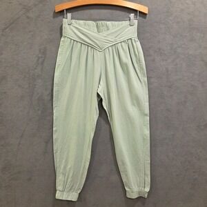 Ban Jara Linen Blend Pull On Pants Womens Size Small Green Elastic Casual Comfy